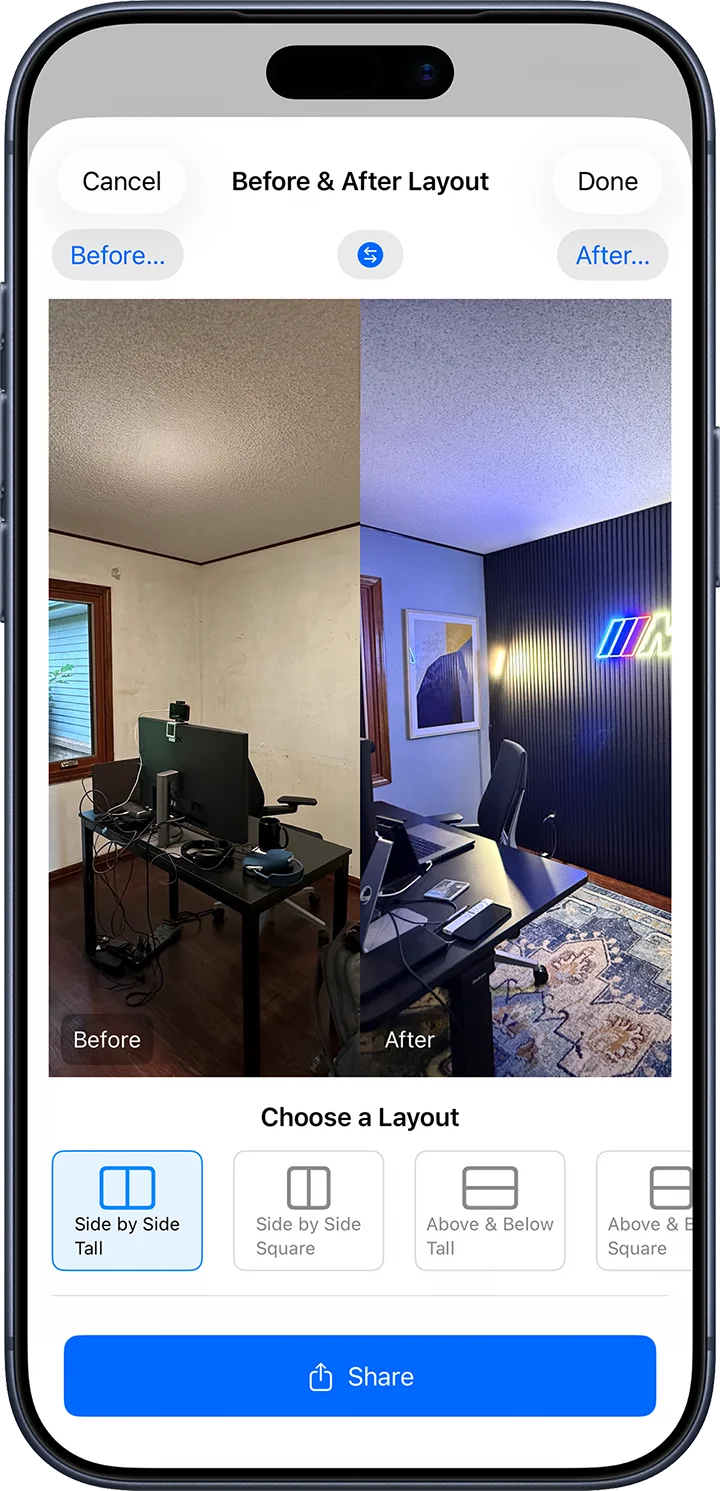 ProofRoll Before and After Screenshot