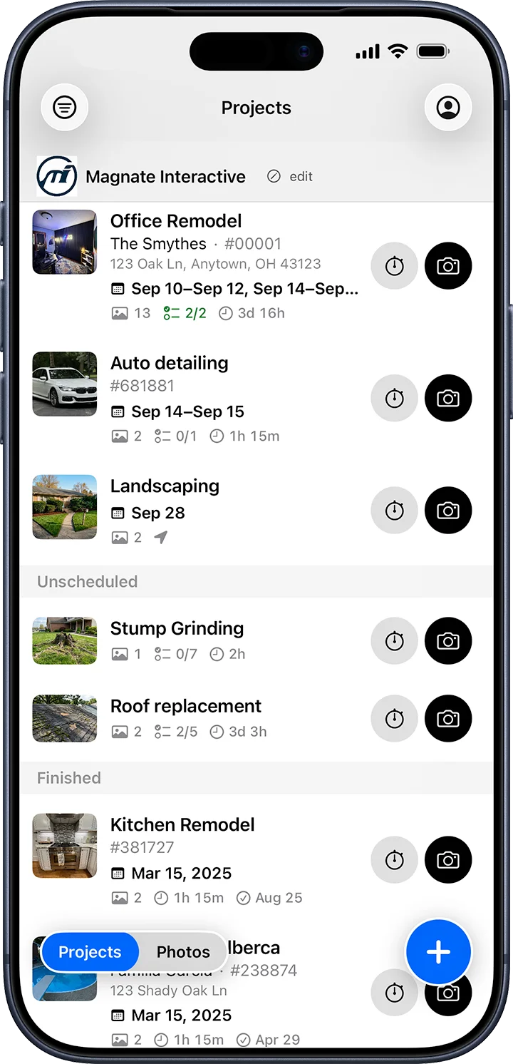 ProofRoll Projects List