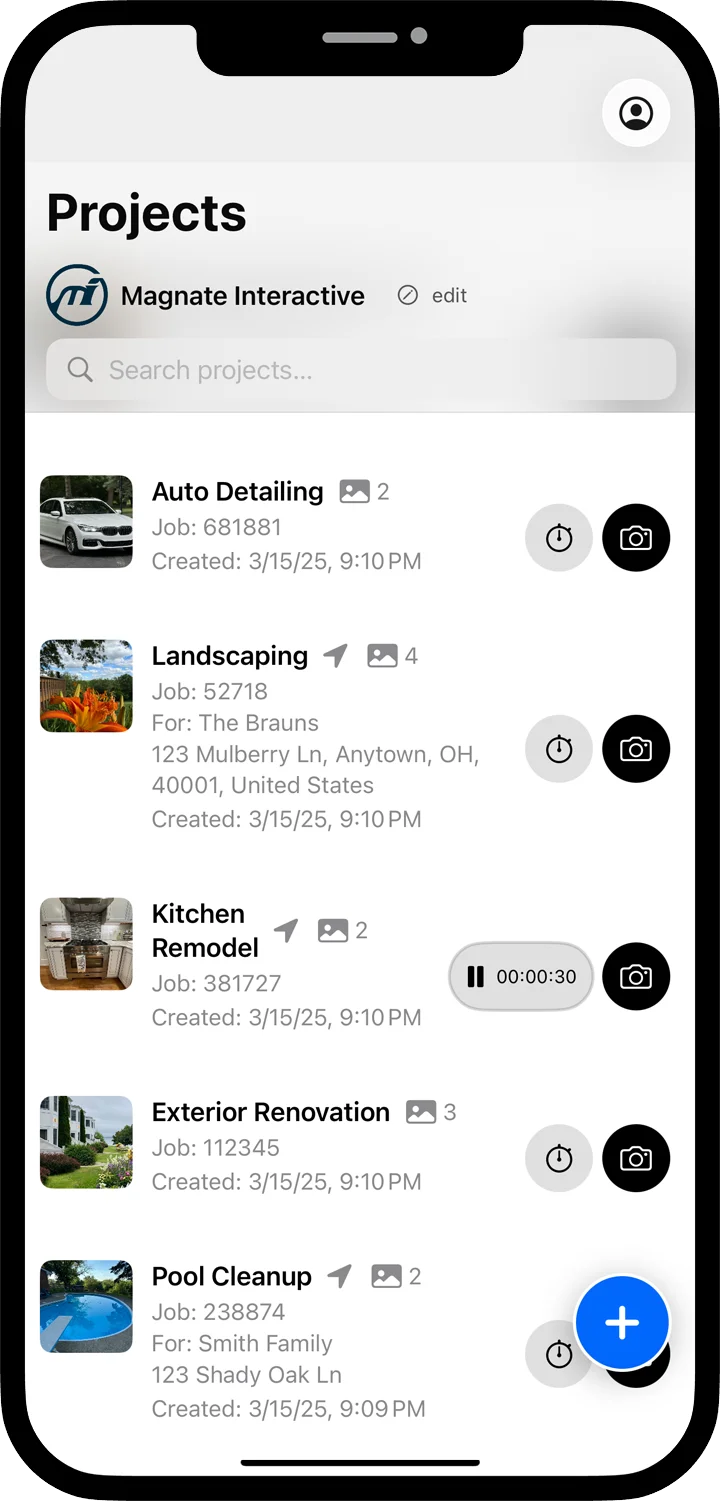 ProofRoll Projects List